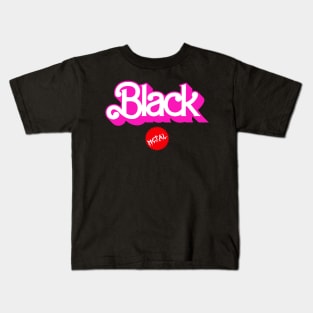 Black Metal Barbie Kids T-Shirt